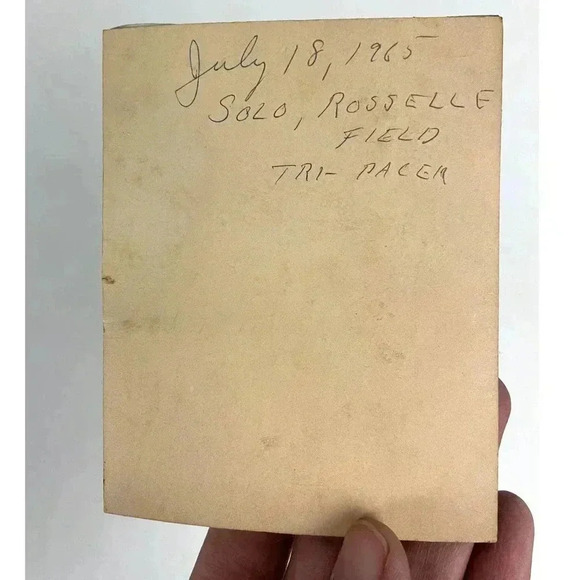 VTG Man Standing Next to Tri Pacer Photograph OOAK 1965 Roselle Field Illinois - Picture 2 of 5